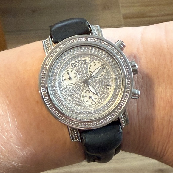 Stainless Steel Watch with Black Leather Strap - Picture 9 of 9